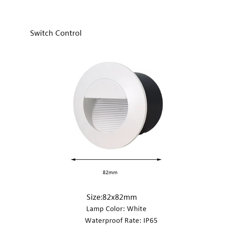 SANDIY Embedded Motion Sensor Stair Light Wall Sconce Indoor And Outdoor Step Lighting White Round 15