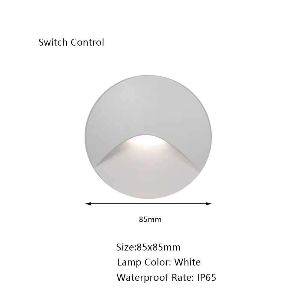 SANDIY Embedded Motion Sensor Stair Light Wall Sconce Indoor And Outdoor Step Lighting White Round 16