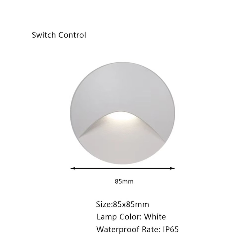 SANDIY Embedded Motion Sensor Stair Light Wall Sconce Indoor And Outdoor Step Lighting White Round 16