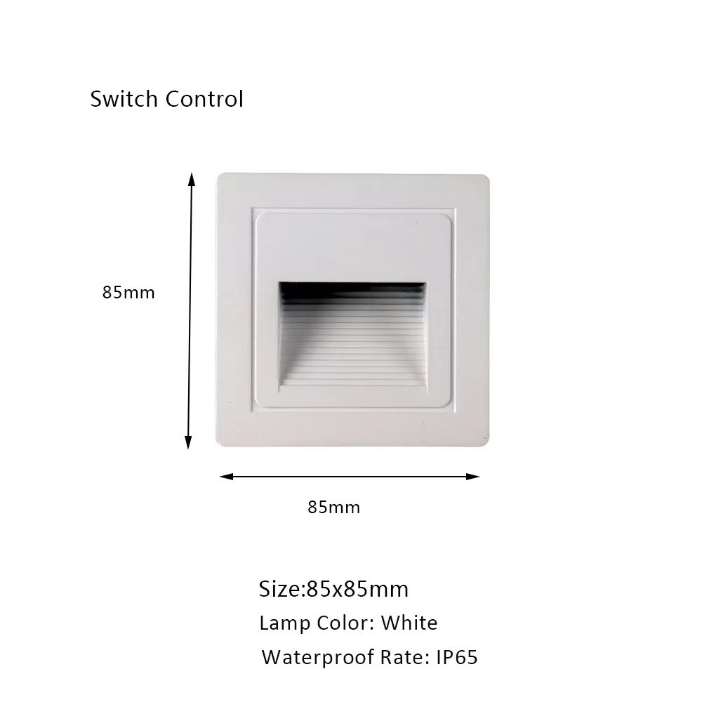 SANDIY Embedded Motion Sensor Stair Light Wall Sconce Indoor And Outdoor Step Lighting White Round 8