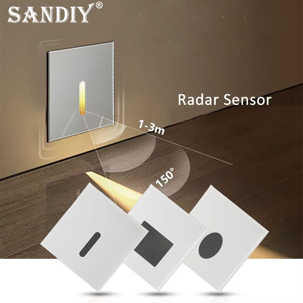 SANDIY Recessed Motion Sensor Stair Light Wall Lamp Indoor Step Spotlights Nightlight For Staircas 0