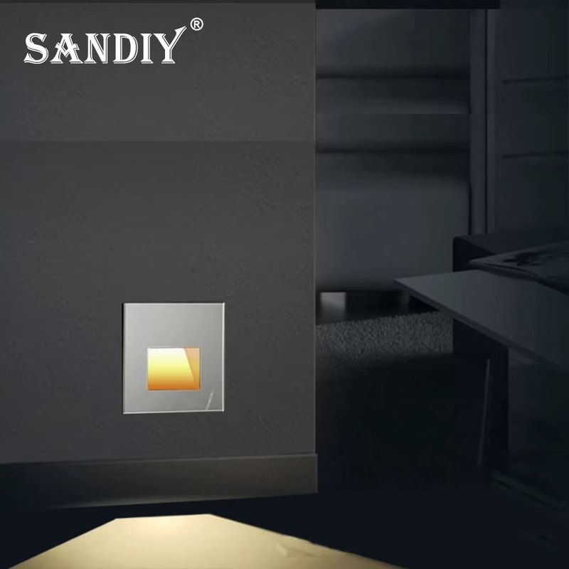 SANDIY Recessed Motion Sensor Stair Light Wall Lamp Indoor Step Spotlights Nightlight For Staircas 5