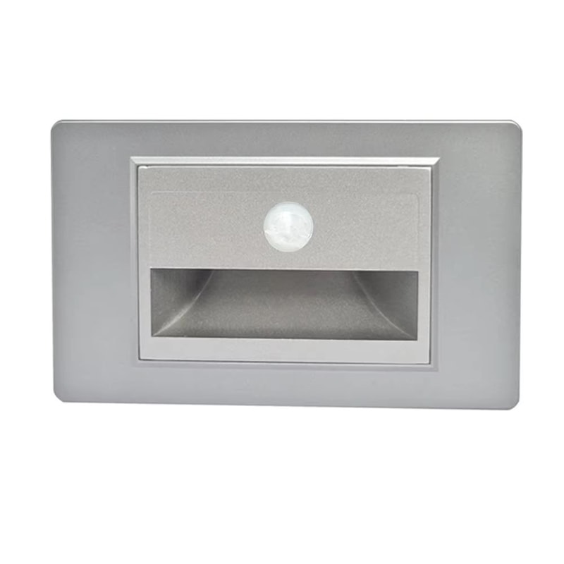 SANDIY American LED Step Light Wall Lamp With PIR Motion Sensor Recessed Night Lighting For Stairs 12