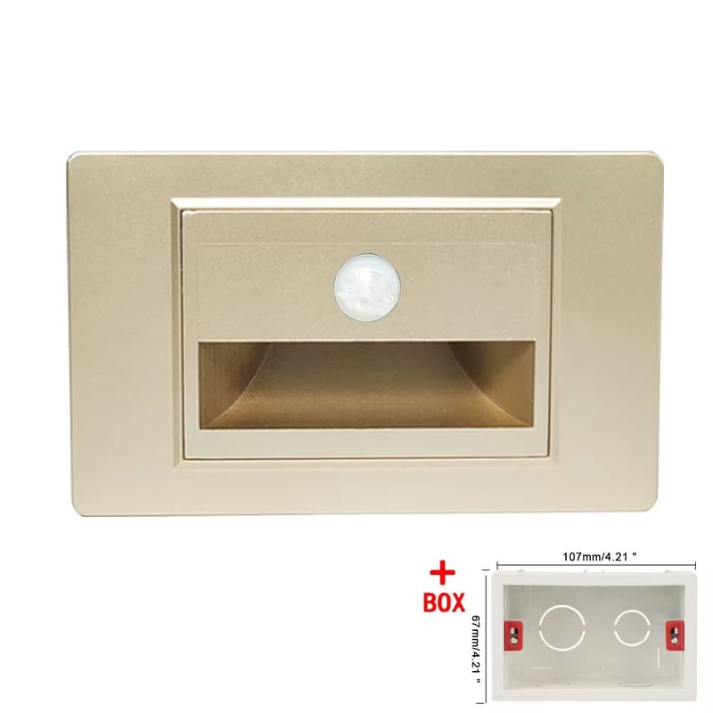 SANDIY American LED Step Light Wall Lamp With PIR Motion Sensor Recessed Night Lighting For Stairs 13