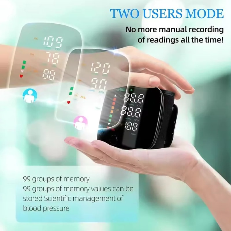Compact wrist blood pressure device