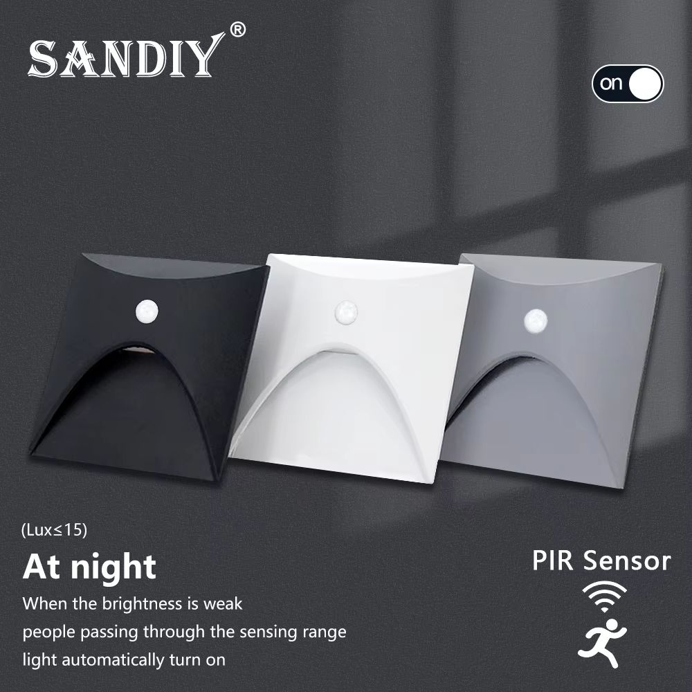 SANDIY Outdoor Stair Light Motion Sensor Wall Lamp Waterproof Exterior Sconce For Garden Yard Balc 0