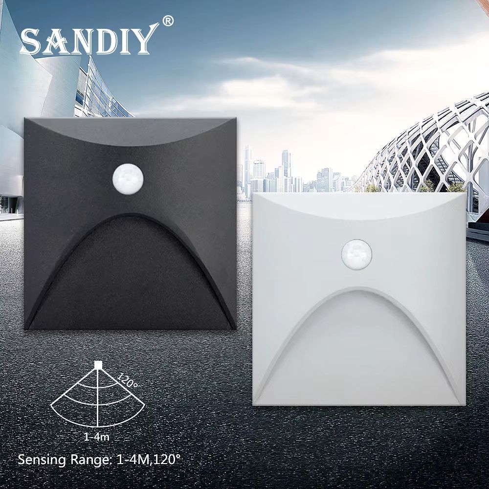 SANDIY Outdoor Stair Light Motion Sensor Wall Lamp Waterproof Exterior Sconce For Garden Yard Balc 2