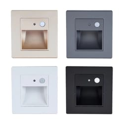 sandiy wall lamp sensor stairs led light – recessed intelligent nightlight sconce for foyer, ladder, corridor, balcony a