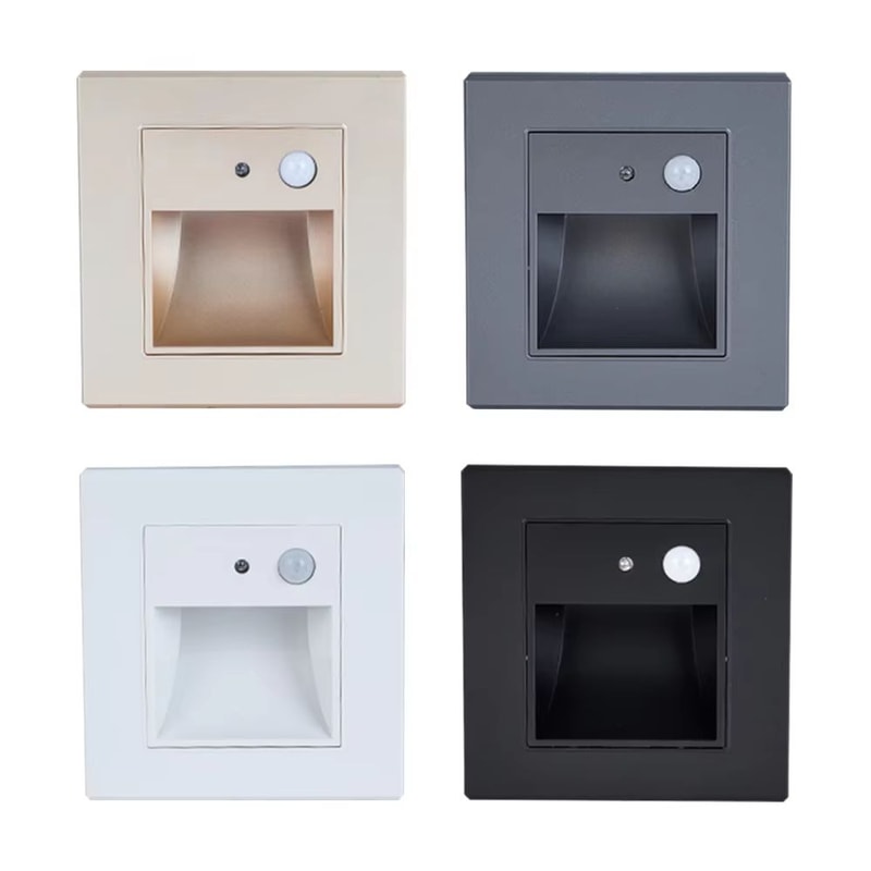 SANDIY Wall Lamp Sensor Stairs LED Light Recessed Intelligent Nightlight Sconce For Foyer Ladder C 0