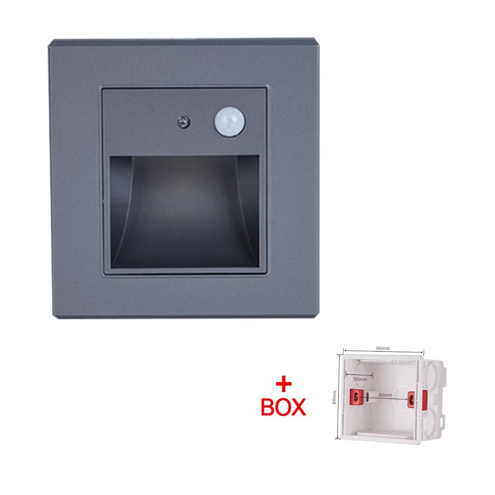 SANDIY Wall Lamp Sensor Stairs LED Light Recessed Intelligent Nightlight Sconce For Foyer Ladder C 12