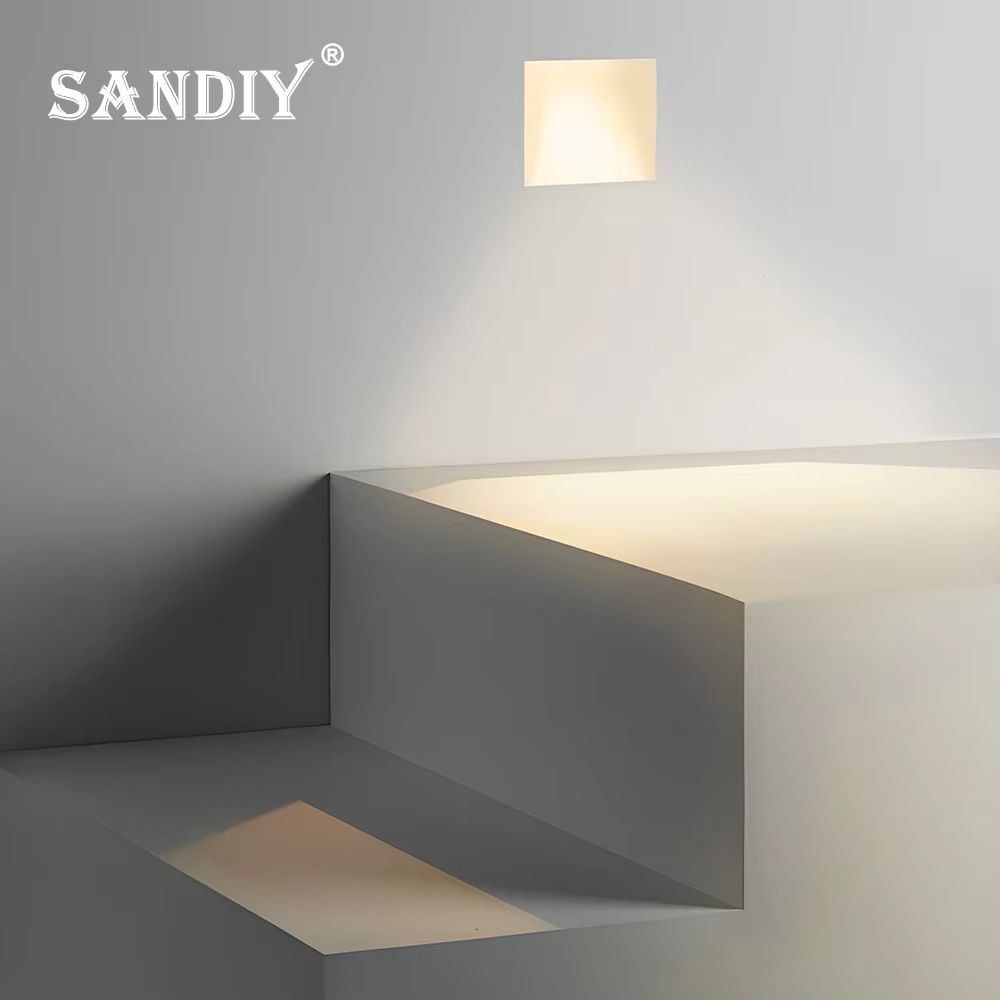 SANDIY Motion Sensor Wall Sconce Lamp Recessed Step Lights Frameless Stair Lighting For Home Decor 2