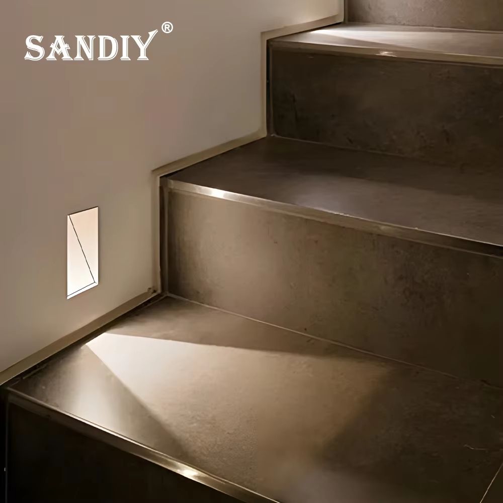 SANDIY Motion Sensor Wall Sconce Lamp Recessed Step Lights Frameless Stair Lighting For Home Decor 5