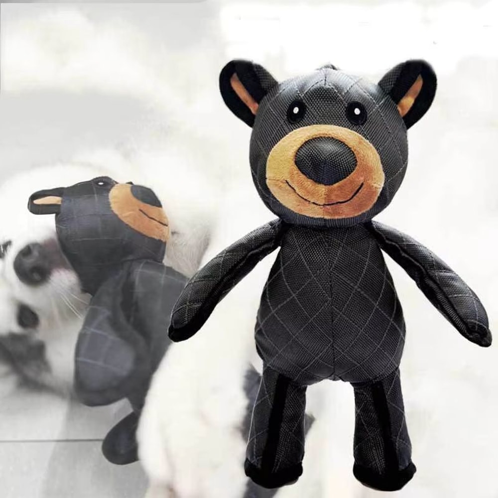 Plush Pet Squeaky Dog Toy Robust Canvas Bear Interactive Pet Toy For Fun Play 0