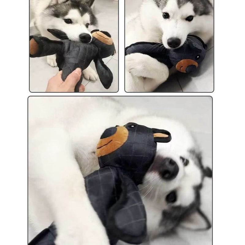 Plush Pet Squeaky Dog Toy Robust Canvas Bear Interactive Pet Toy For Fun Play 2