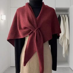 women's thickened warm neck wrap – autumn and winter triangular knitted shoulder shawl