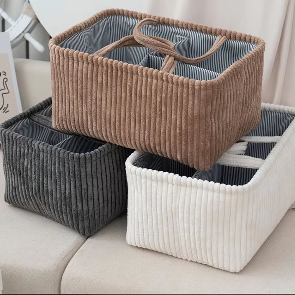 Large Bohemian Storage Basket MultiCompartment Organizer For Baby Clothes Toys And Home Decor 0