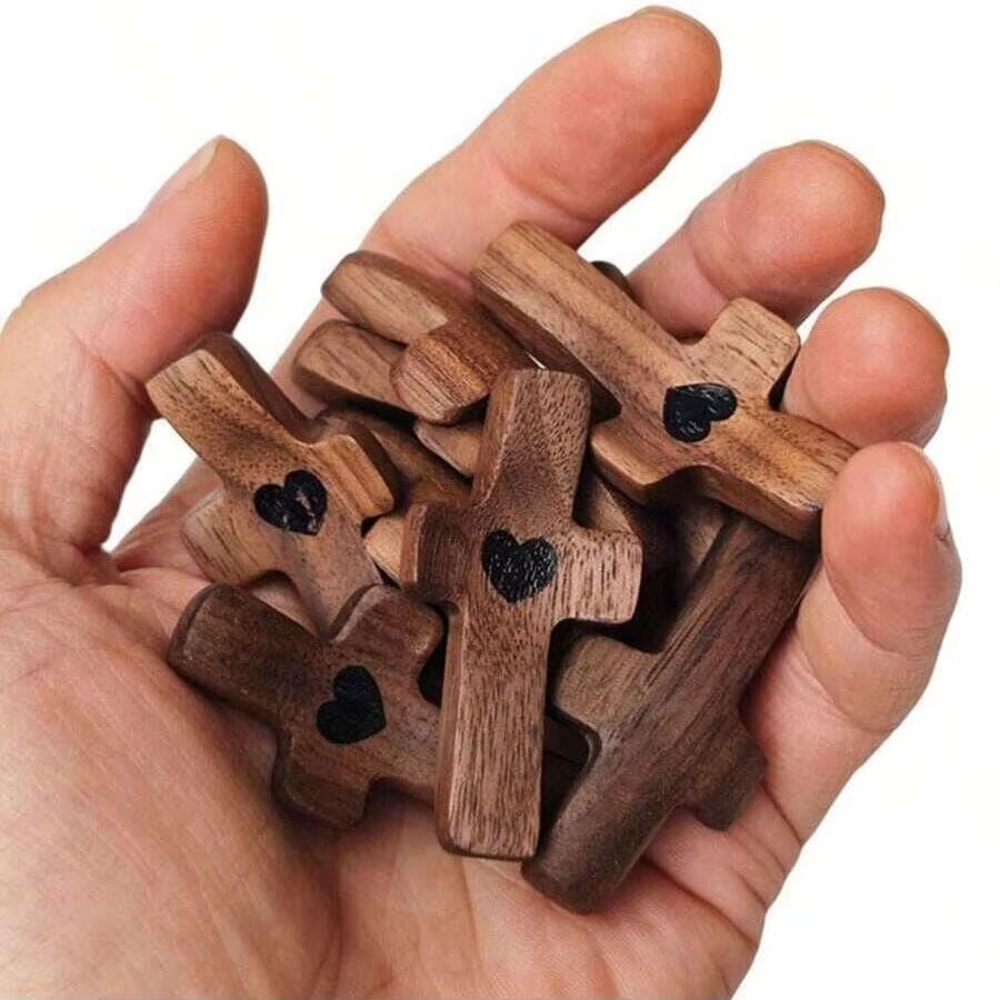 Wooden Cross Decorations MultiFunctional Spiritual Symbol And Anxiety Relief Fidget 110 Pieces 0