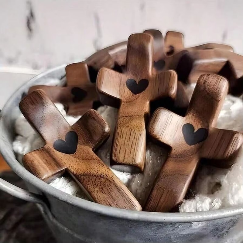 Wooden Cross Decorations MultiFunctional Spiritual Symbol And Anxiety Relief Fidget 110 Pieces 2