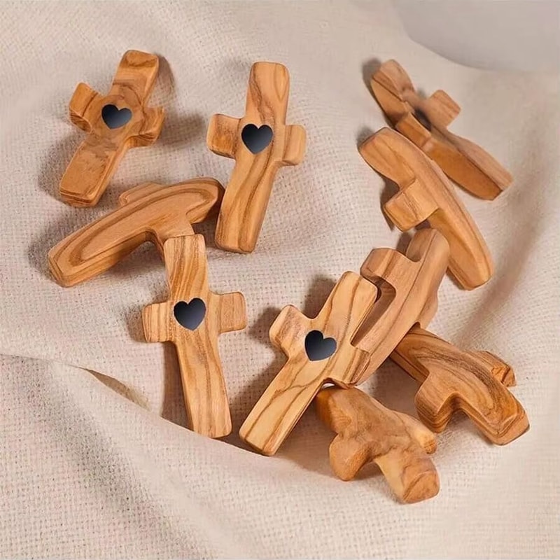 Wooden Cross Decorations MultiFunctional Spiritual Symbol And Anxiety Relief Fidget 110 Pieces 4