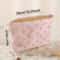Pink Bowknot Cosmetic Bag Corduroy Zipper Makeup Organizer Lightweight Portable Cosmetic Storage Ba 7