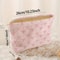 Pink Bowknot Cosmetic Bag Corduroy Zipper Makeup Organizer Lightweight Portable Cosmetic Storage Ba 7