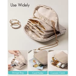 tassel pu leather jewelry packing bag – large capacity organizer case for rings, necklaces and travel