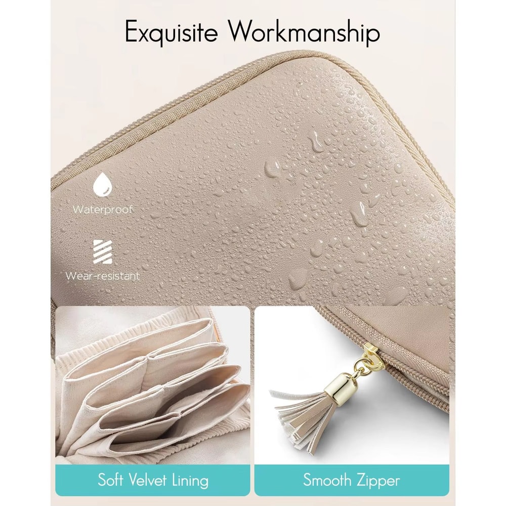 Tassel PU Leather Jewelry Packing Bag Large Capacity Organizer Case For Rings Necklaces And Travel 3