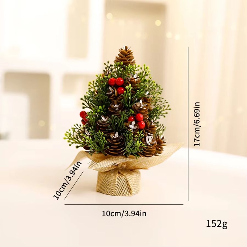 Mini Small Christmas Tree Tabletop Ornament Festive Desk Decoration For Holiday Decor 4
