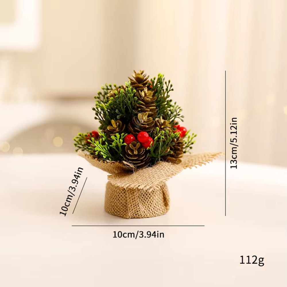 Mini Small Christmas Tree Tabletop Ornament Festive Desk Decoration For Holiday Decor 6