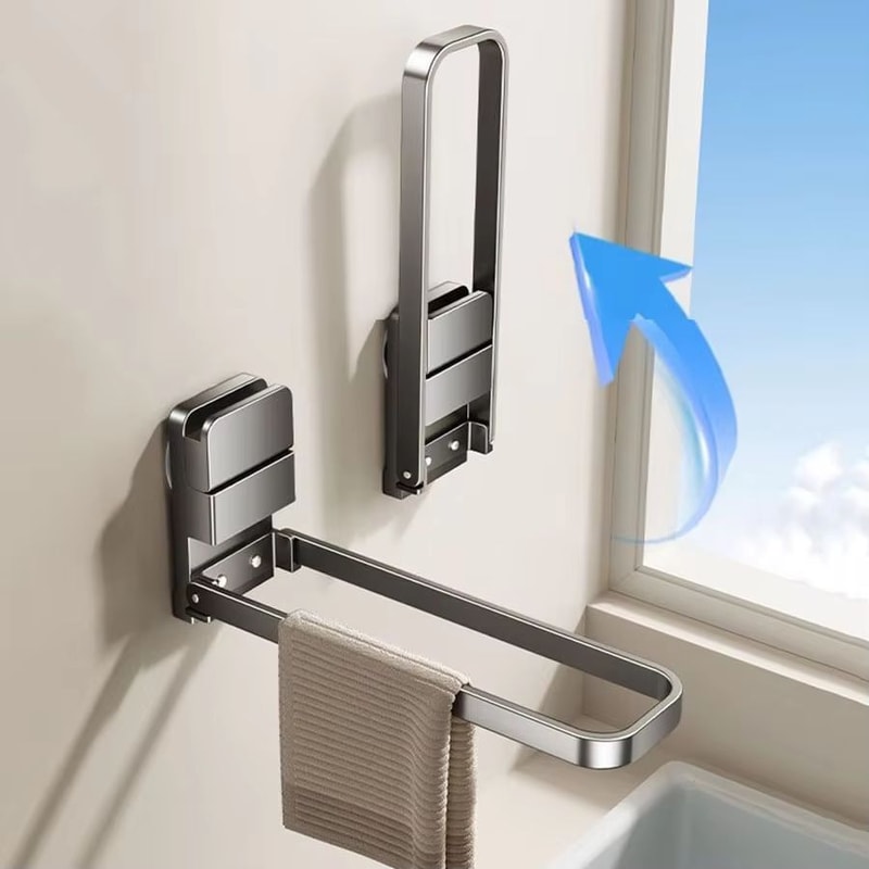 Detachable Towel Rack SpaceSaving Bathroom Organizer With DamageFree Removal And MoistureResistant 1