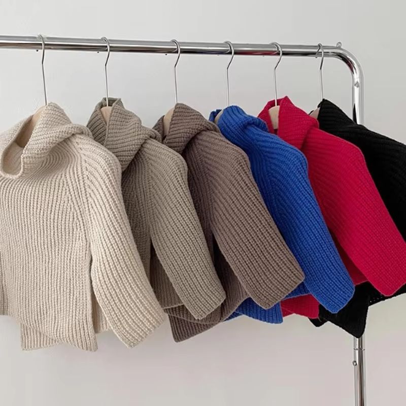 Knitted Winter Pullover Scarf Shawl Warm False Collar Turtleneck With Slit For Cozy Layering 3