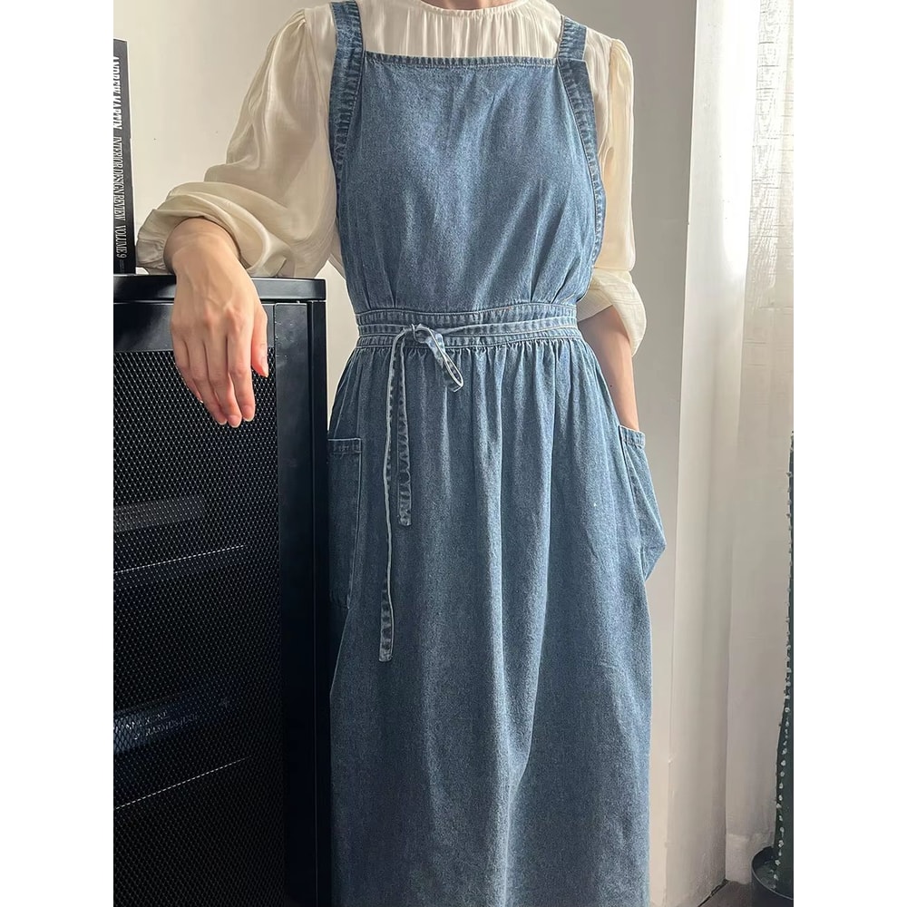 Premium HeavyDuty Denim Apron Adjustable Bib Waist 0
