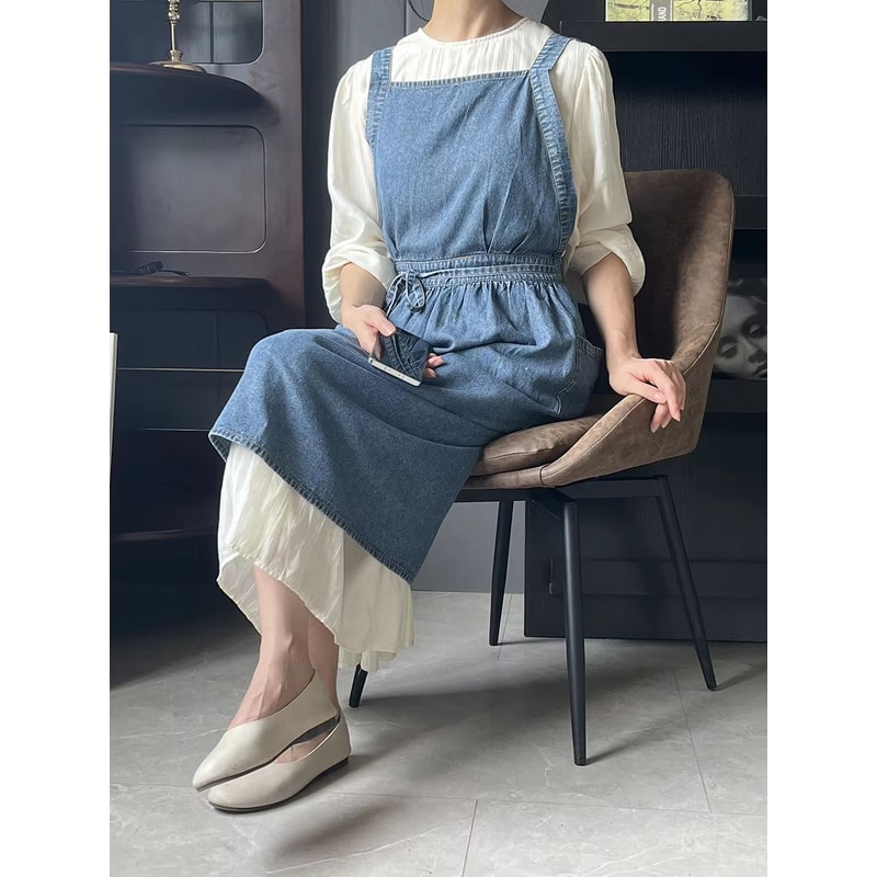 Premium HeavyDuty Denim Apron Adjustable Bib Waist 1