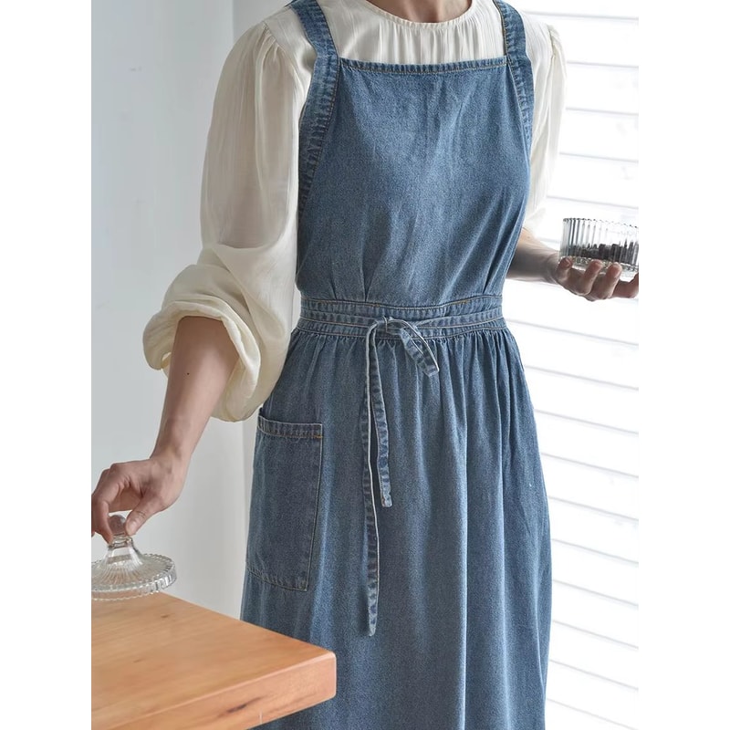 Premium HeavyDuty Denim Apron Adjustable Bib Waist 3