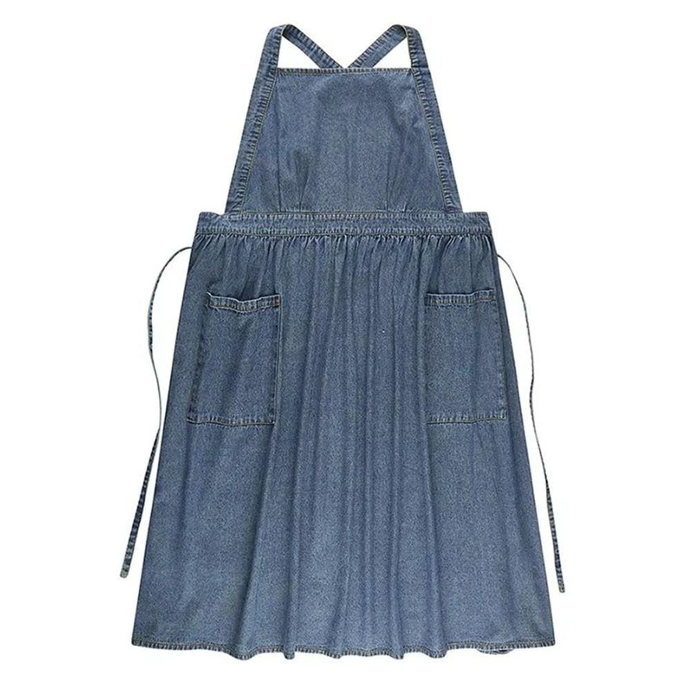 Premium HeavyDuty Denim Apron Adjustable Bib Waist 5