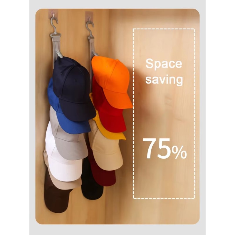 Hanging Rope Hat Rack With Storage Clips For Closet Bedroom 3