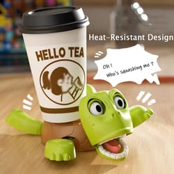 funny frightened turtle drink coasters creative table ornament