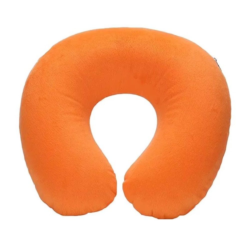 Inflatable Travel Neck Pillow With Soft Plush Cover For Car Flight And Office 10