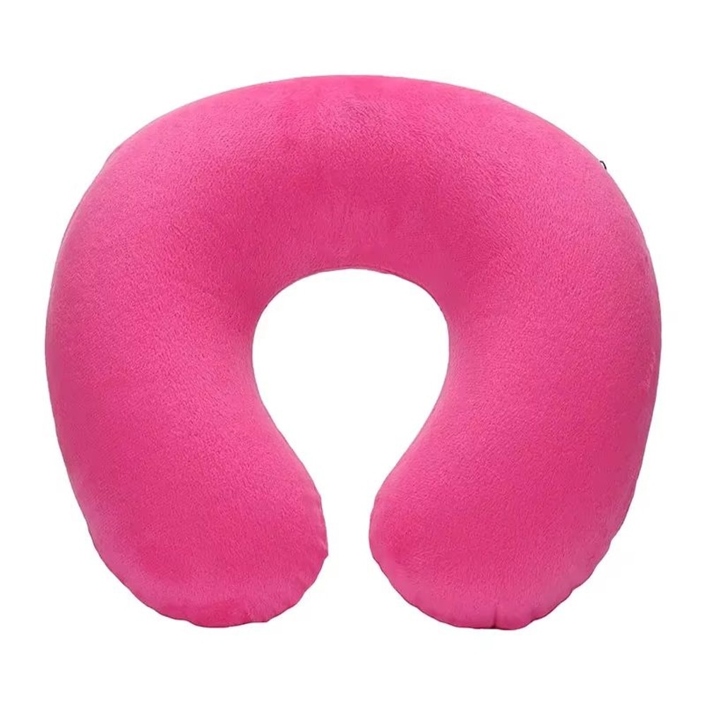 Inflatable Travel Neck Pillow With Soft Plush Cover For Car Flight And Office 11