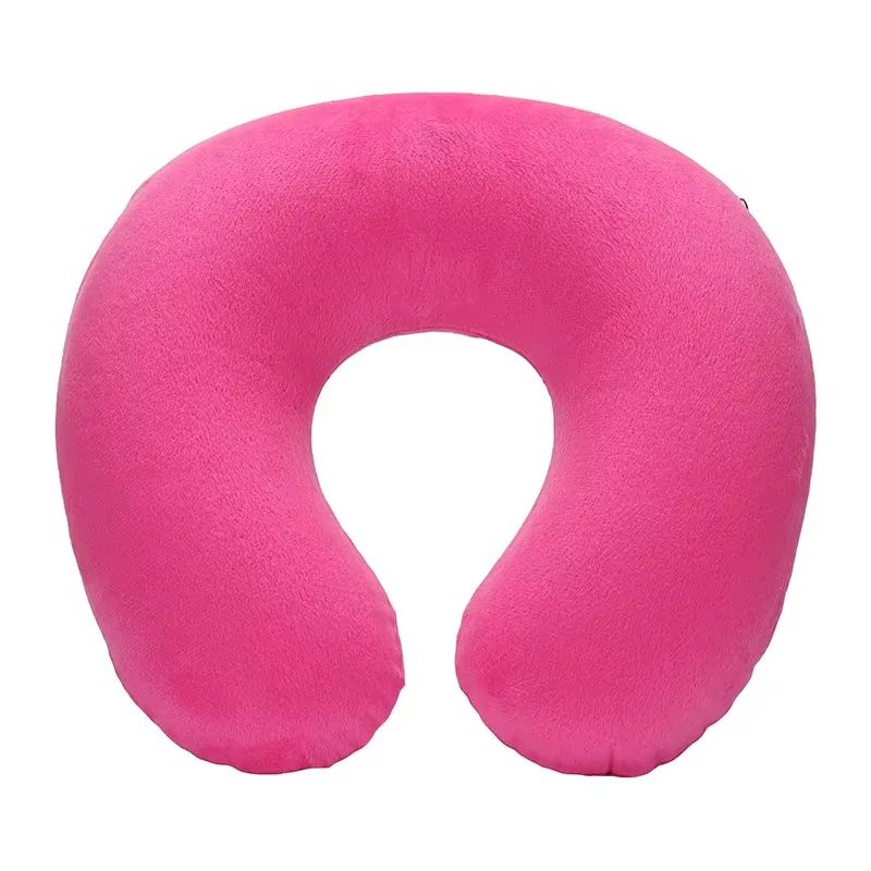 Inflatable Travel Neck Pillow With Soft Plush Cover For Car Flight And Office 11