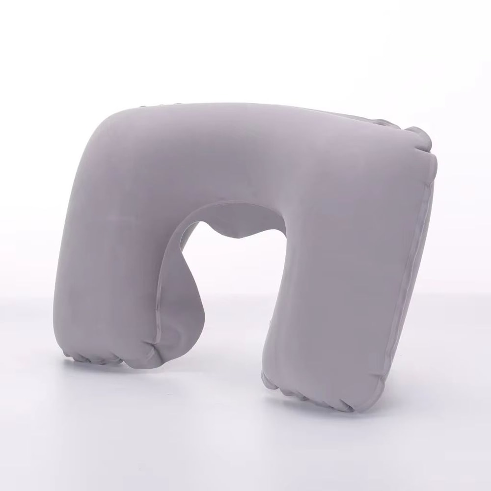 Inflatable Travel Neck Pillow With Soft Plush Cover For Car Flight And Office 14
