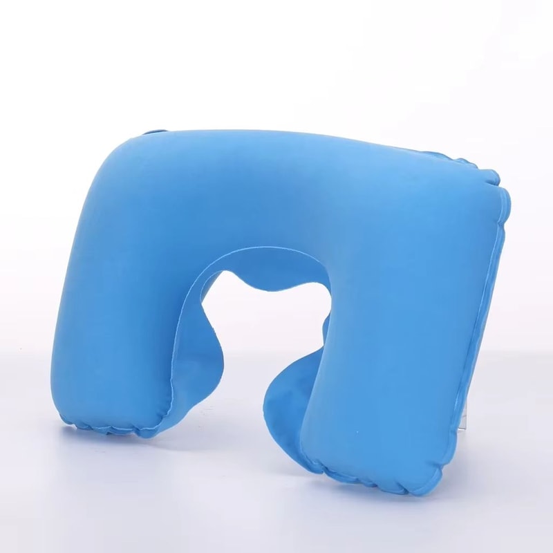 Inflatable Travel Neck Pillow With Soft Plush Cover For Car Flight And Office 17