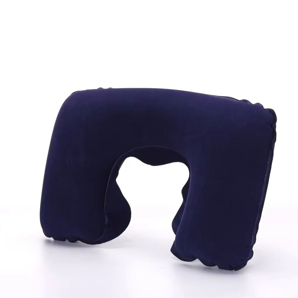 Inflatable Travel Neck Pillow With Soft Plush Cover For Car Flight And Office 18