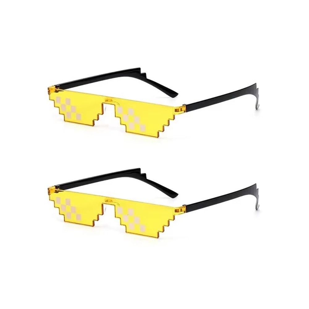 Mosaic Trick Sunglasses Deal With It Pixel Black Cool Joke Glasses 9