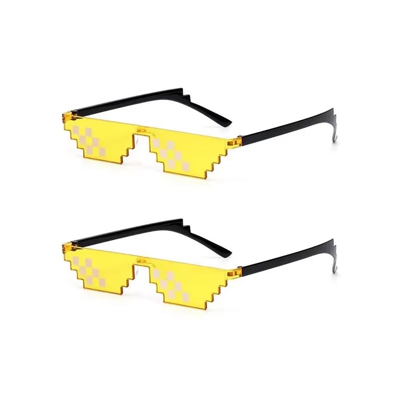 Mosaic Trick Sunglasses Deal With It Pixel Black Cool Joke Glasses 9