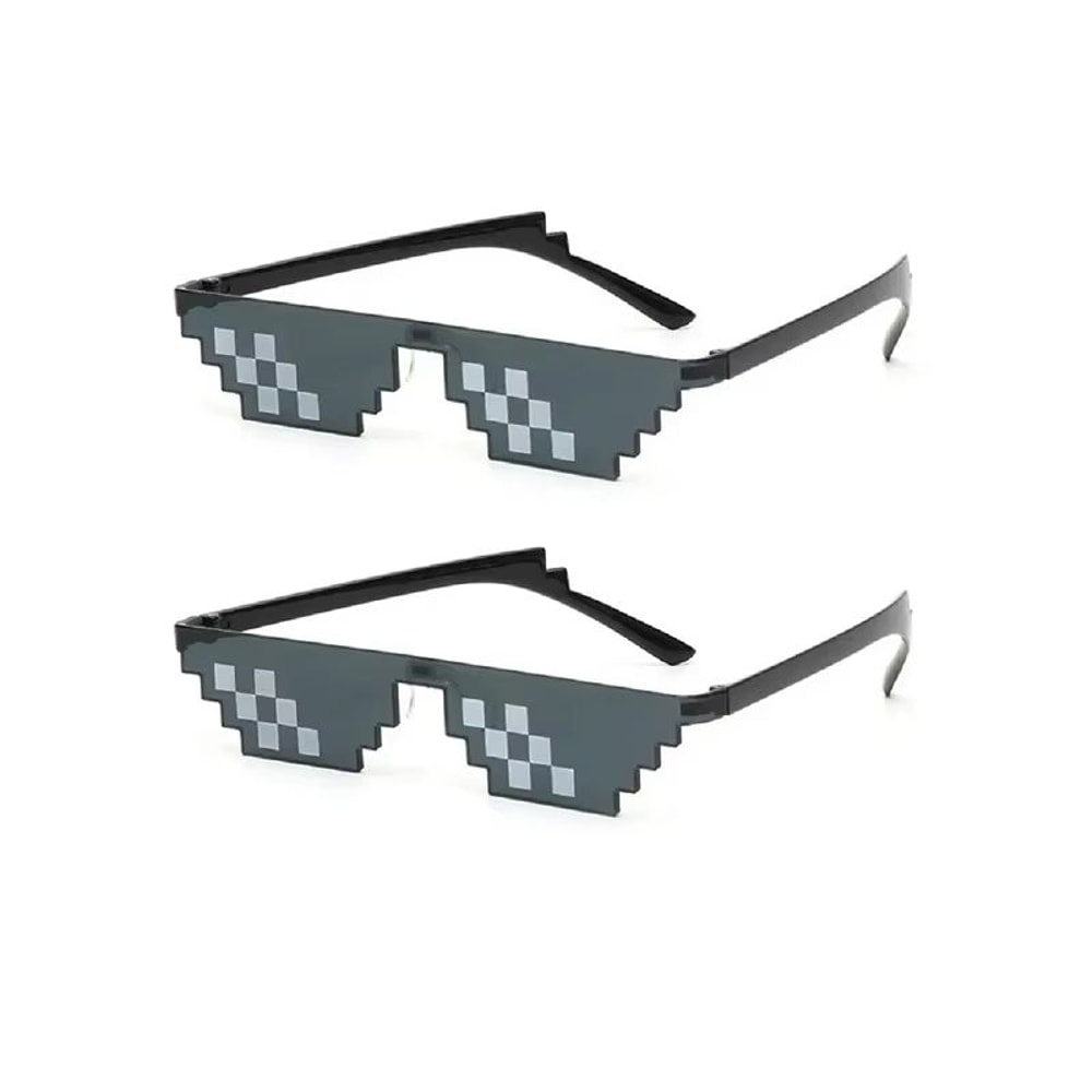 Mosaic Trick Sunglasses Deal With It Pixel Black Cool Joke Glasses 12