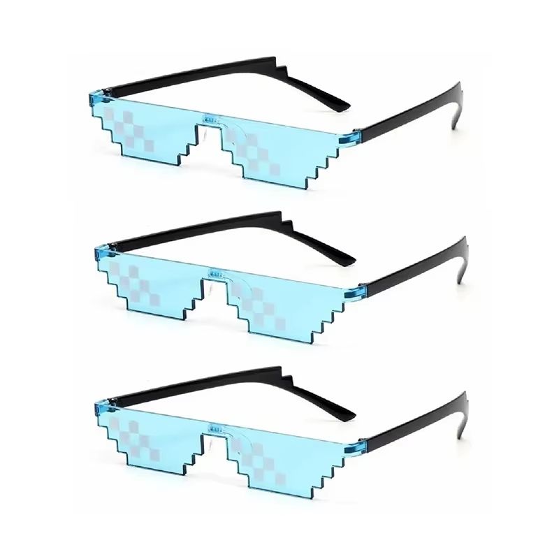 Mosaic Trick Sunglasses Deal With It Pixel Black Cool Joke Glasses 17