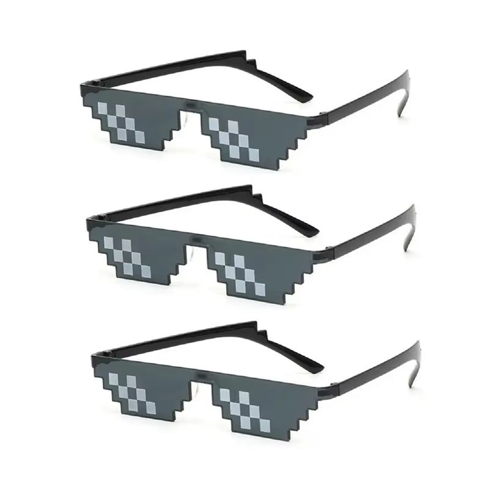 Mosaic Trick Sunglasses Deal With It Pixel Black Cool Joke Glasses 18