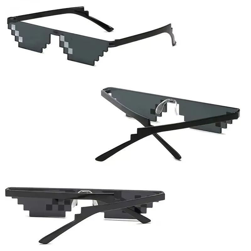 Mosaic Trick Sunglasses Deal With It Pixel Black Cool Joke Glasses 3
