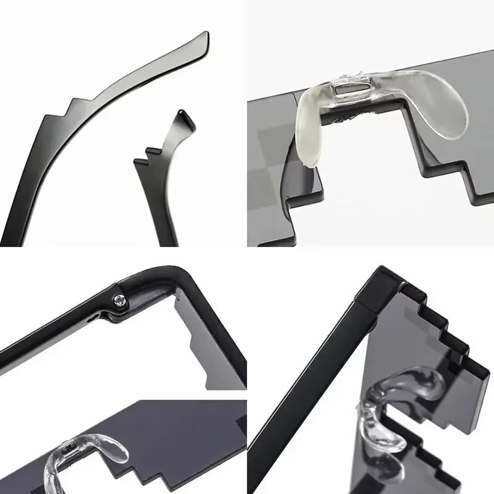 Mosaic Trick Sunglasses Deal With It Pixel Black Cool Joke Glasses 5